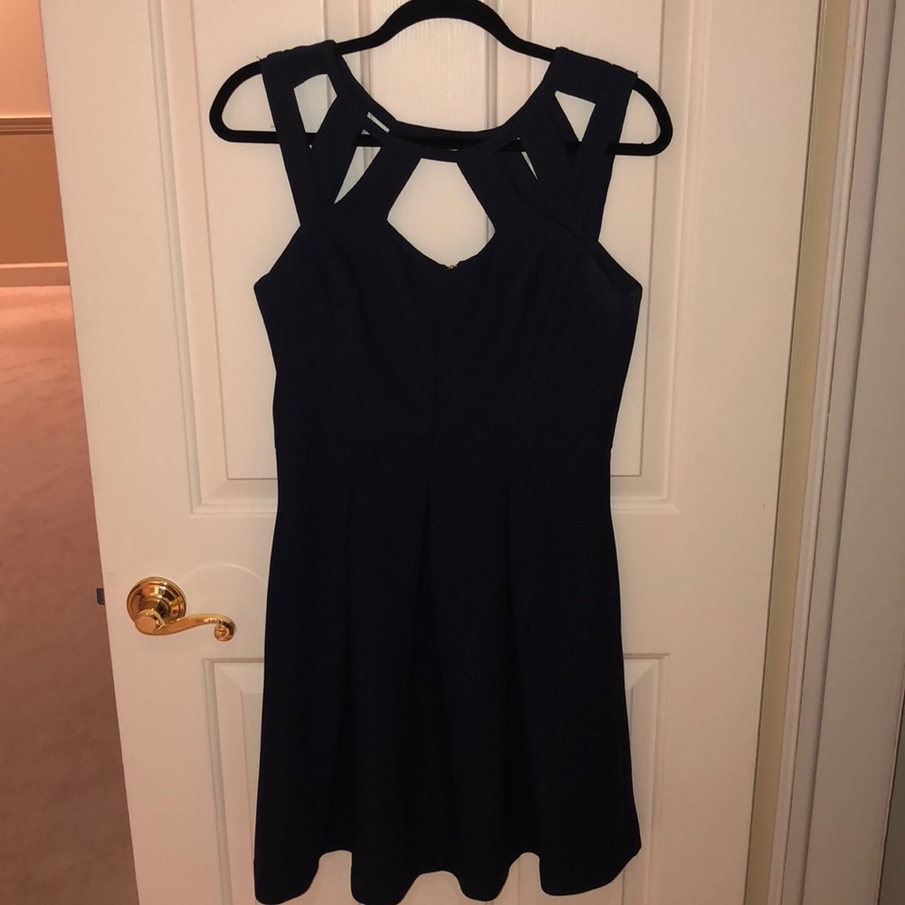 Betsey Johnson navy blue size 10 cut out dress!